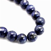 Lapis Lazuli perler. Naturlig. Mørkeblå. 12 mm